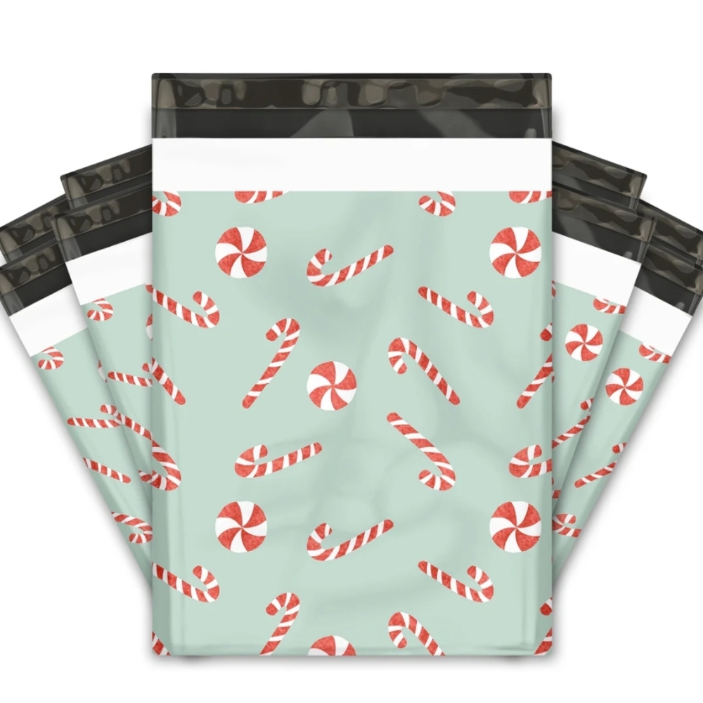 15 Candy Cane Poly Mailers - Picture 1 of 5